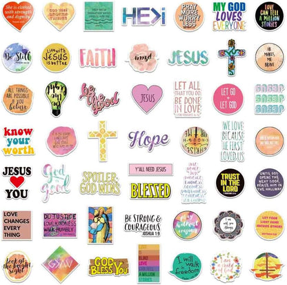 100Pcs Decoration Jesus Faith Stickers for Kids Boys & Girls